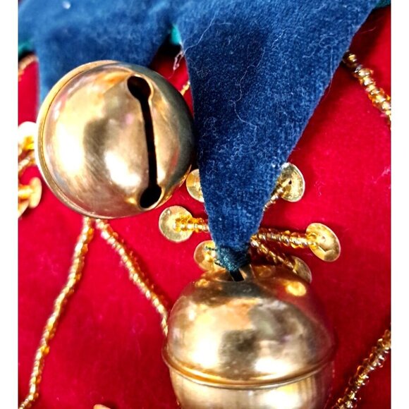 Unbranded Christmas Stocking Red Green Jiingle Bells Sequins Beading - Picture 4 of 8